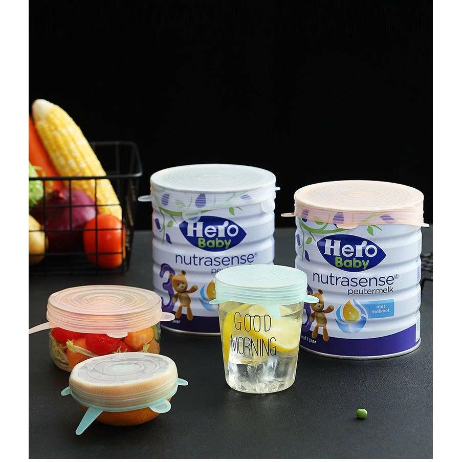 6 Pcs/Set Food Silicone Cover Cap - HOW DO I BUY THIS Round Yellow