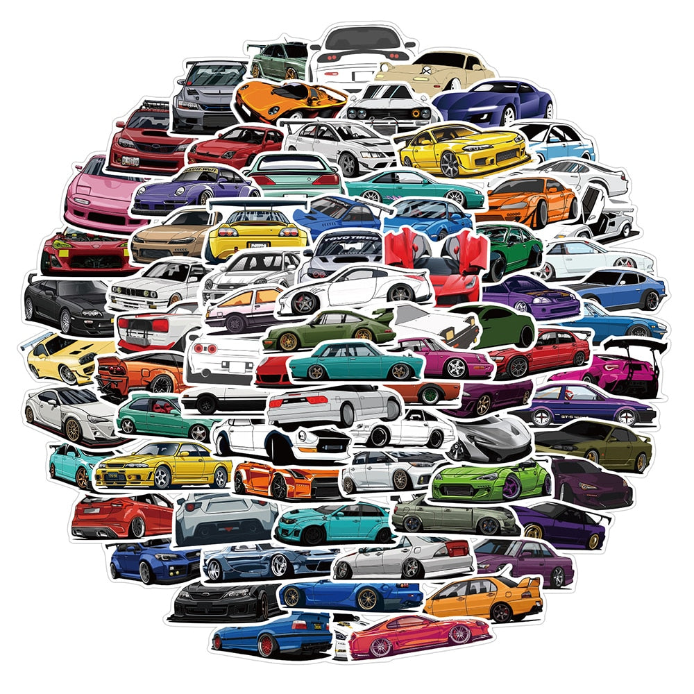 10/30/50/100PCS JDM Retrofit Racing Car Graffiti Stickers