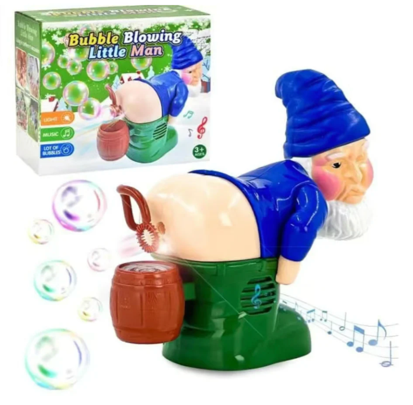 Funny Santa Claus bubble modeling of the fart fart