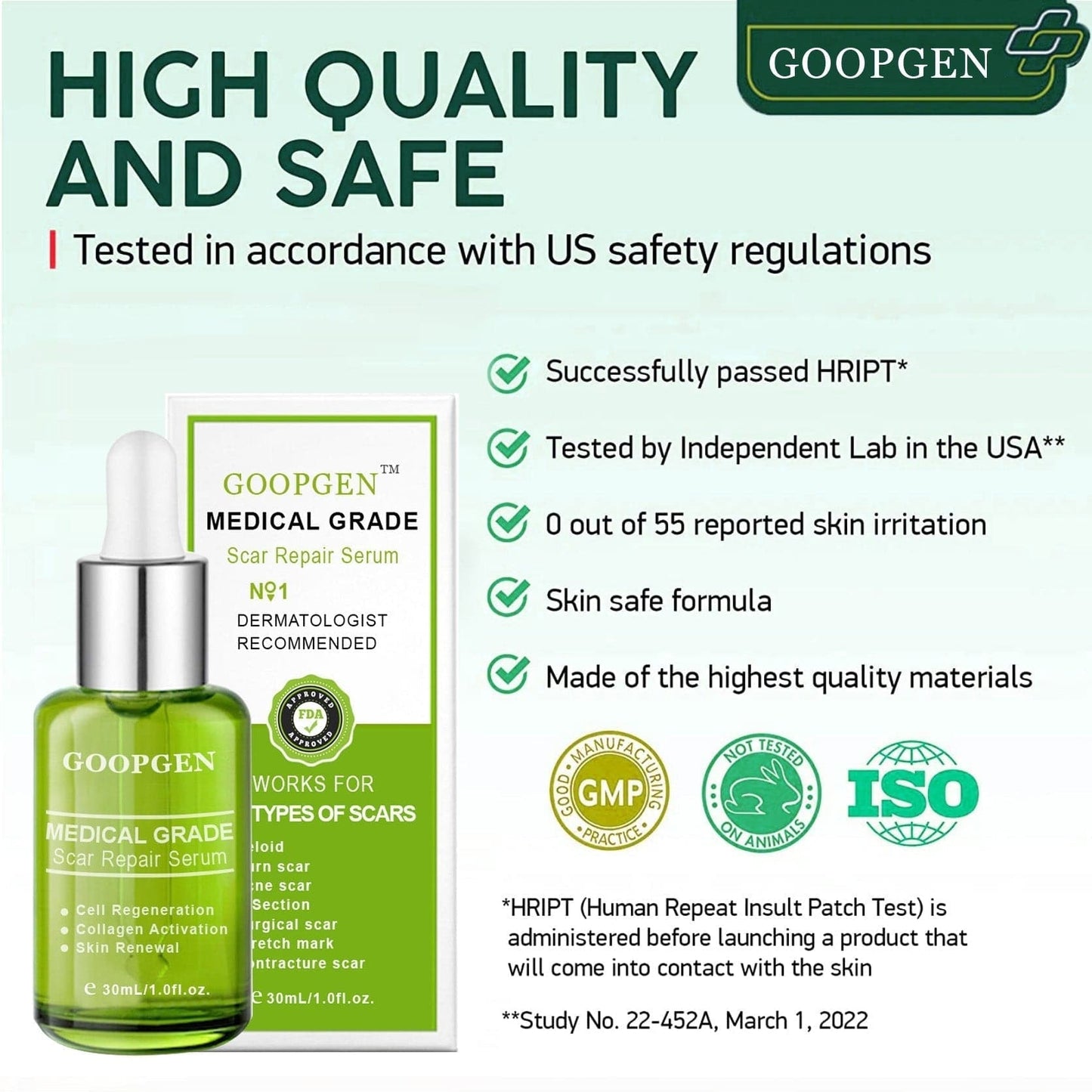 GOOPGEN™ Advanced Scar Repair Serum For All Types of Scars - Especially Acne Scars, Surgical Scars and Stretch Marks