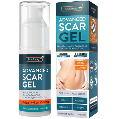 ScarAway®100% Advanced Scar Gel, C-Section Scars, Tummy Tuck, Old Scars, Keloids, Stretch Marks, Burn Scars.