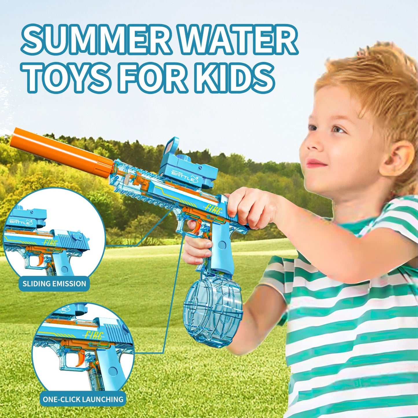 Electric water gun hand from one large capacity summer splashing children's water gun toy 14+