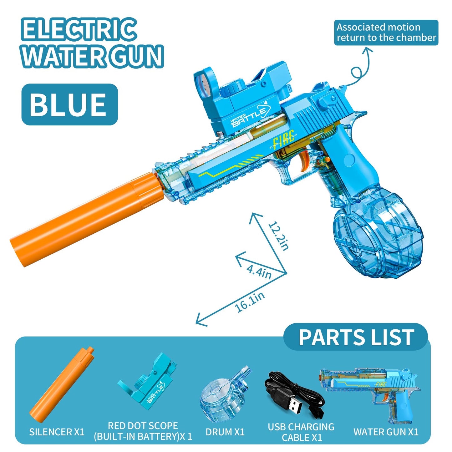 Electric water gun hand from one large capacity summer splashing children's water gun toy 14+