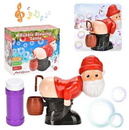 Funny Santa Claus bubble modeling of the fart fart