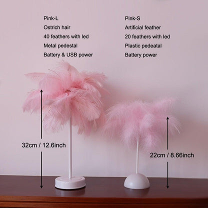 Novelty Feather Night Light - HOW DO I BUY THIS Large pink with battery